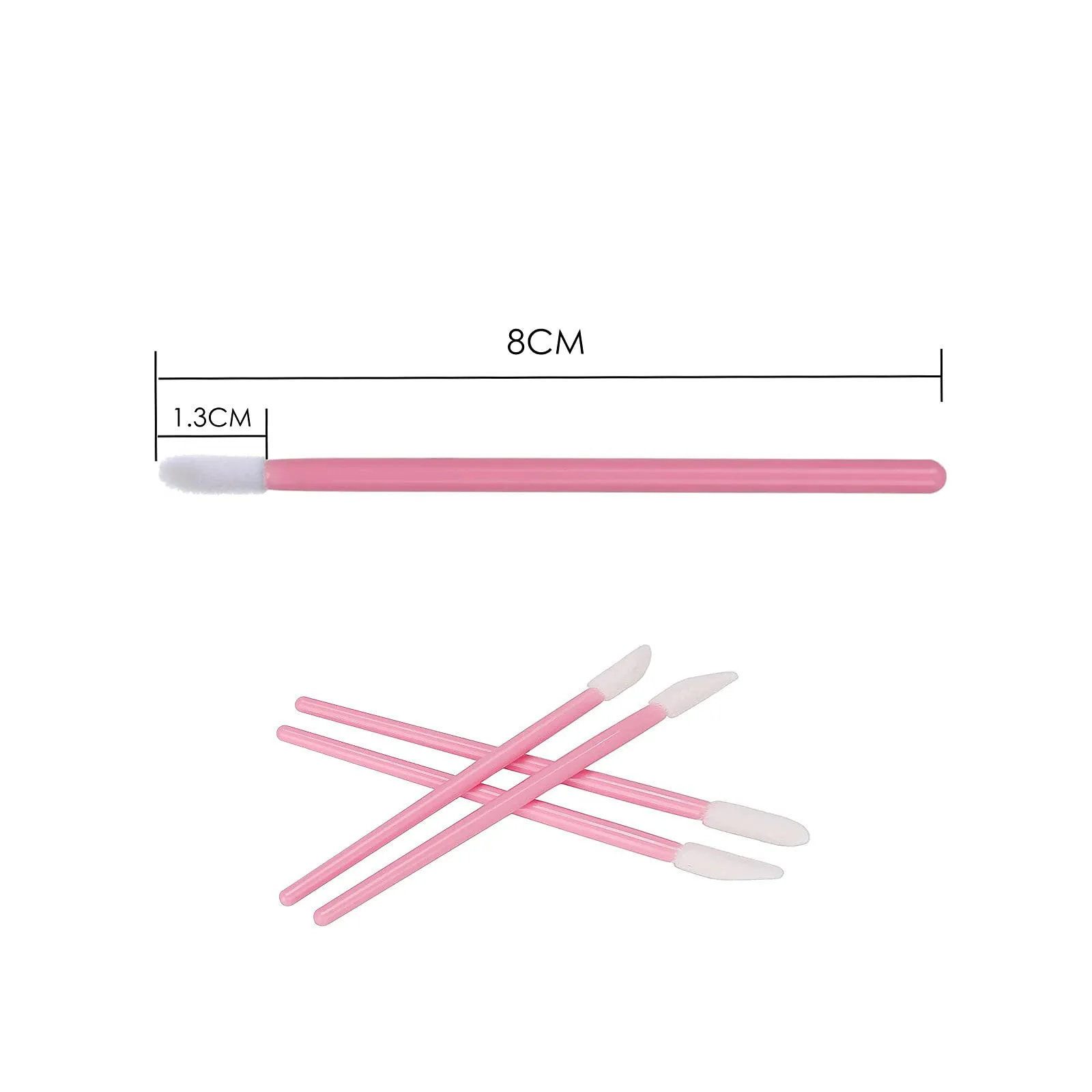 100 Pcs Lip Brushes, Disposable Lipstick Brush, Lip Gloss Concealer Applicators, Lipgloss Wands for Makeup (Pink)