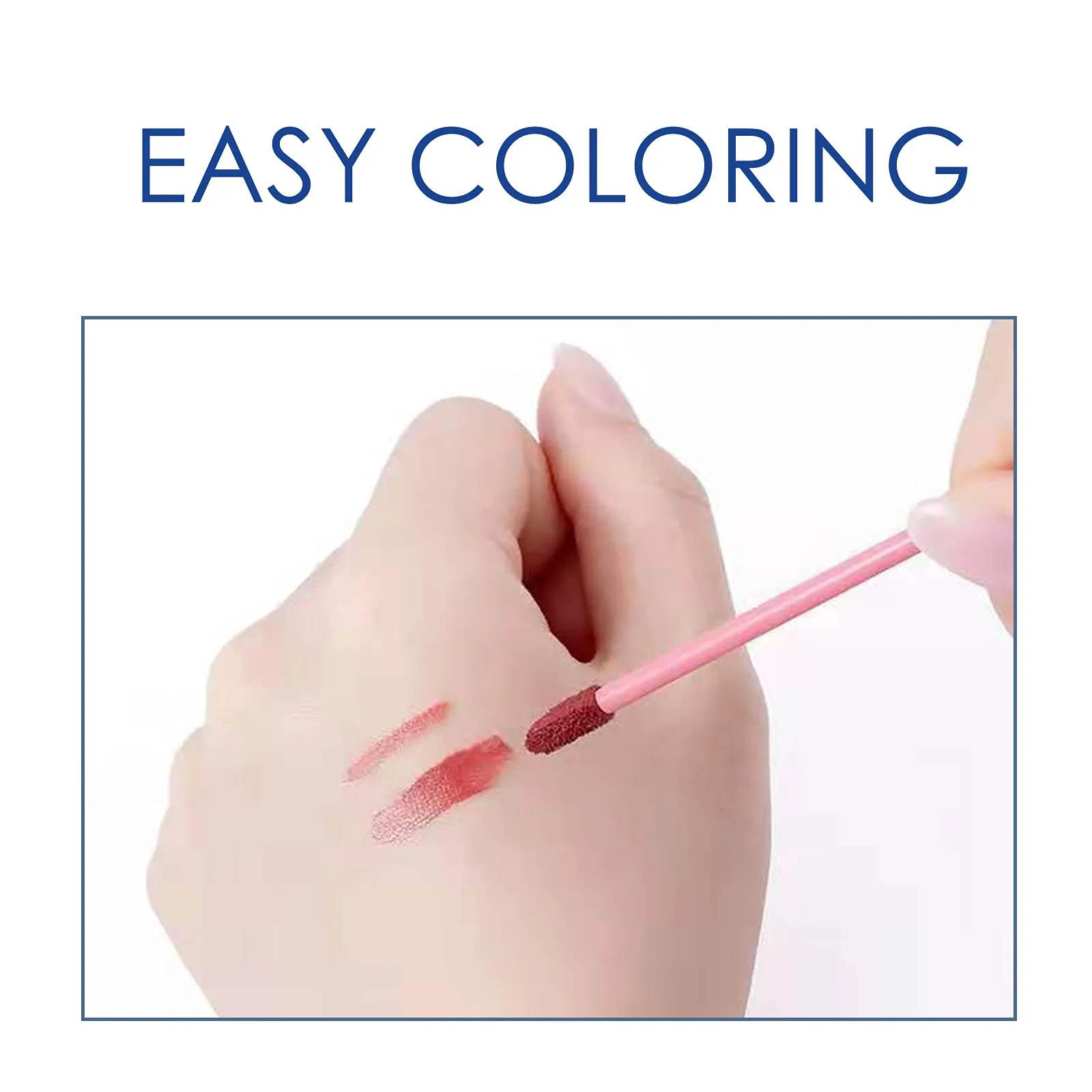 100 Pcs Lip Brushes, Disposable Lipstick Brush, Lip Gloss Concealer Applicators, Lipgloss Wands for Makeup (Pink)