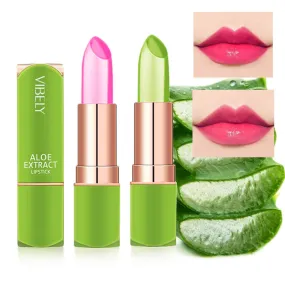 2 Packs Aloe Vera Lipstick , Kaynest Lips Moisturizer Long Lasting Nutritious Lip Balm Magic Temperature Color Change Lip Gloss (Set-A) Set-A