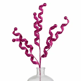 29" Glitter Curls & Balls Spray: Fuchsia Pink