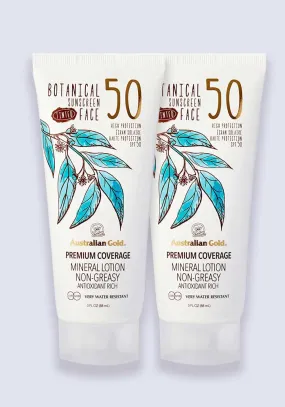 Australian Gold Botanical Tinted Mineral Face Lotion SPF 50 - Fair/Light 88ml - 2 Pack Saver