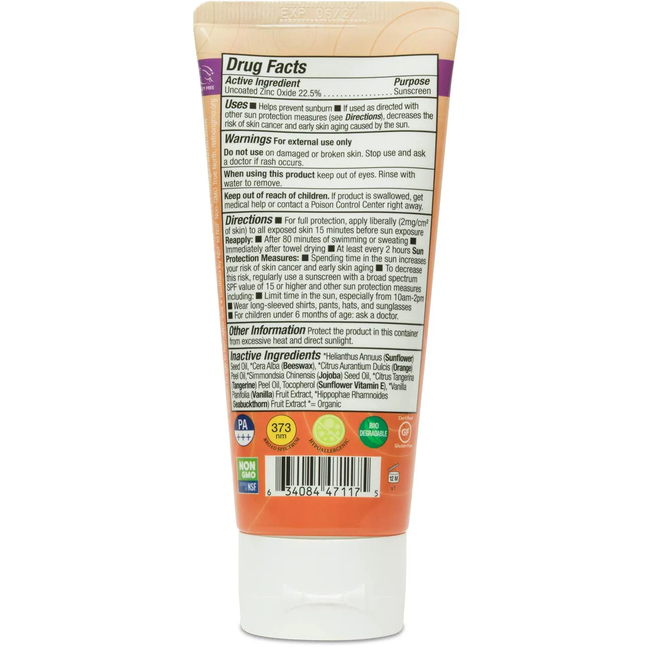 Badger - SPF 40 Kids Clear Sport Sunscreen Cream with Zinc Oxide for Face & Body, Broad Spectrum & Water Resistant Reef Safe Sunscreen, Natural Mineral Sunscreen, 2.9 fl oz