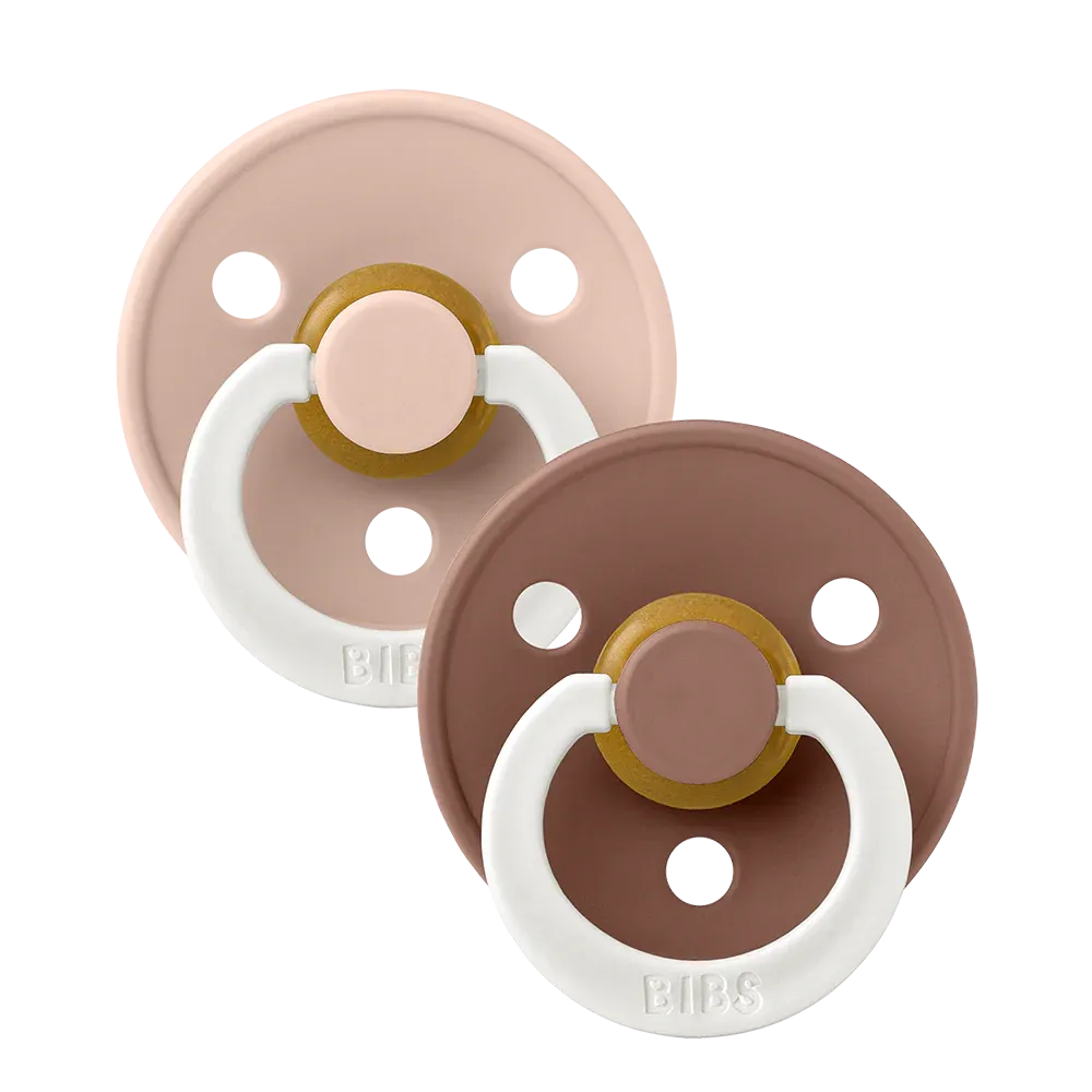 BIBS Pacifier Colour GLOW 2 PACK - Blush/Woodchuck