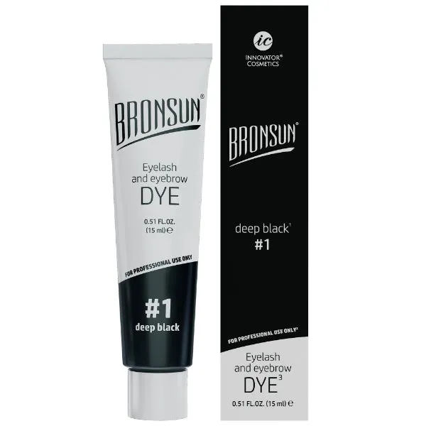 Bronsun Hybrid Lash & Brow Gel Dye - Original Formula - Deep Black #1 - 15 ml