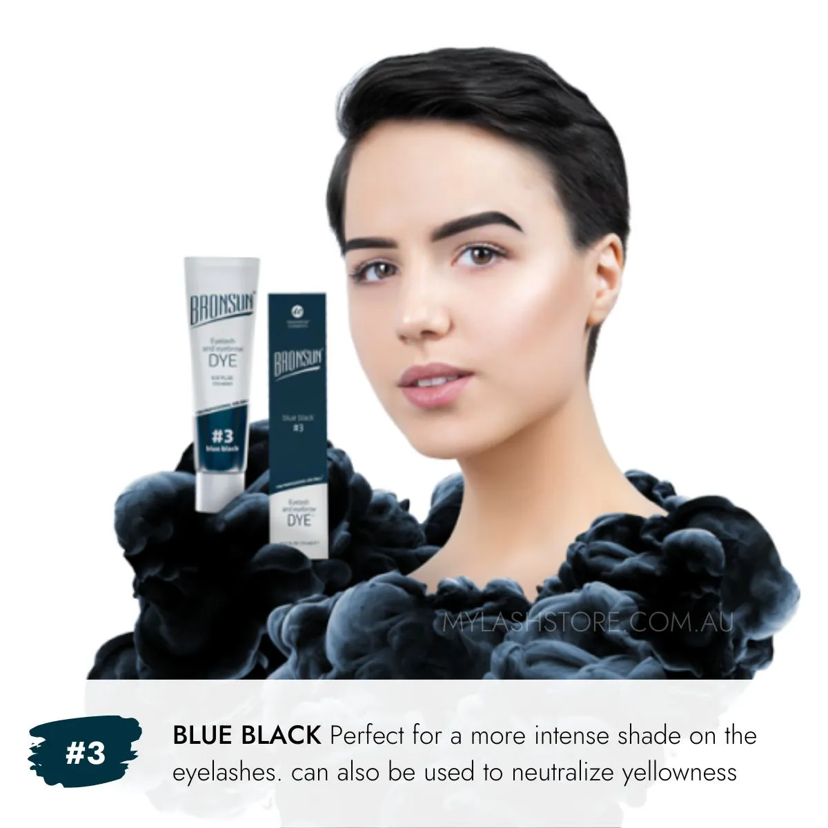 Bronsun Lash & Brow Gel Dye - #3 Blue Black