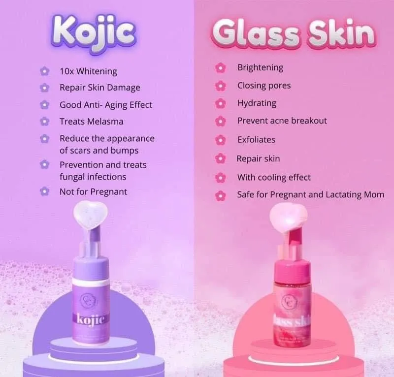 Cris Cosmetics - GLASS SKIN Facial Foaming Wash 100 ml - ( pink bottle )