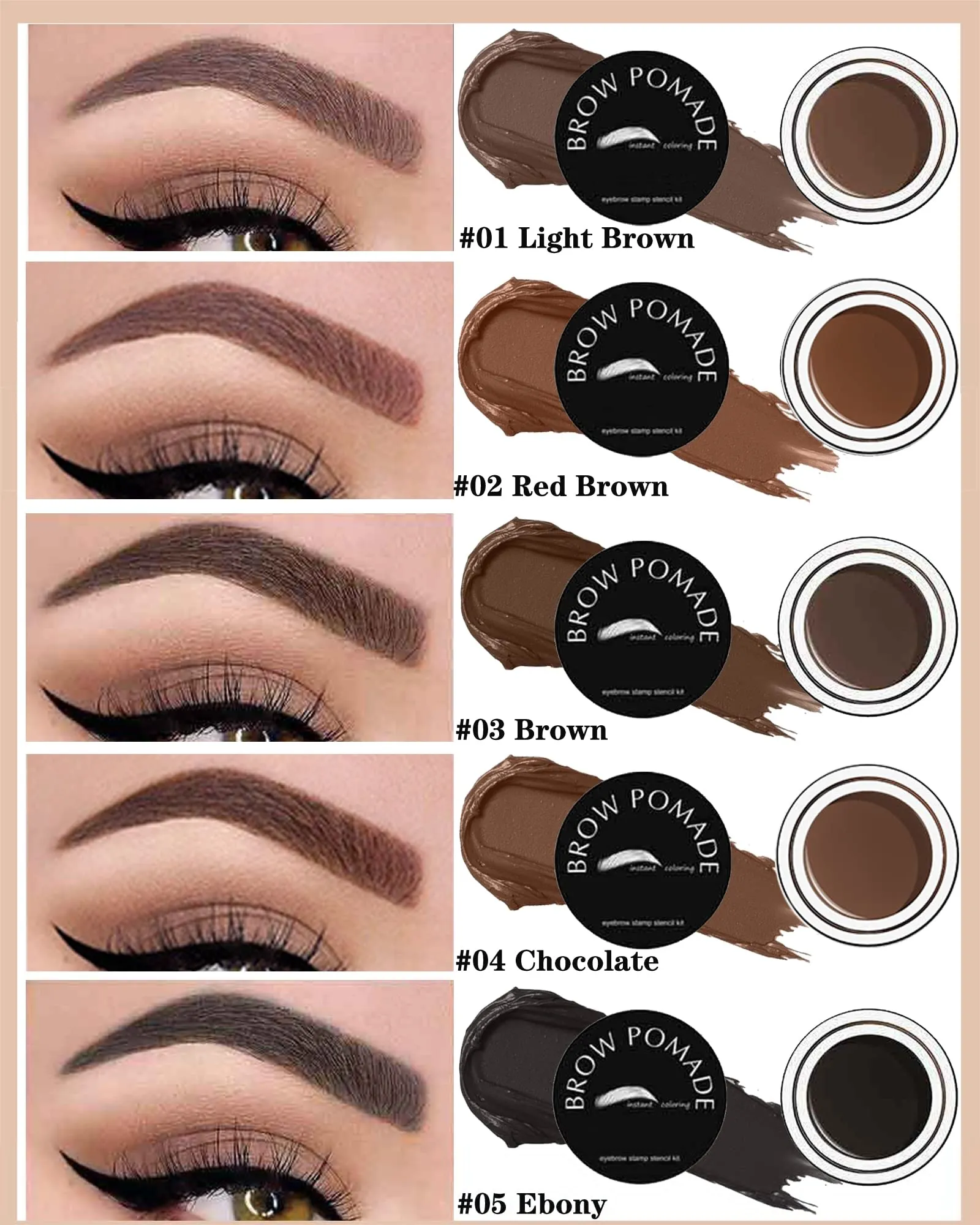 Eyebrow Makeup Kit- 16in1 Waterproof Brow Cream Gel & Eyebrow Seting Wax with Brow Tool,Brow Filler Brow Pomade Set, Eye Makeup for Women Girl-02 Red Brown