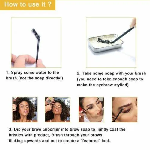 Eyebrow Shaping Soap Long Lasting Eye Brow Makeup Styling Gel Wax with Brush