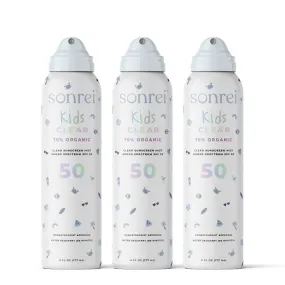 Kids Clear™ Organic SPF 50 Clear Sunscreen Mist 3-Pack Bundle