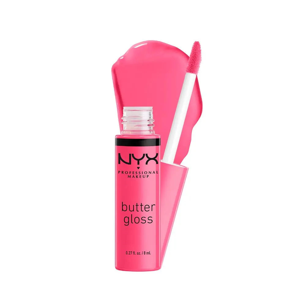 NYX Butter Gloss Non-Sticky Lip Gloss Peaches & Cream (Pink Coral) & Tiramisu (Brown) 2Pc
