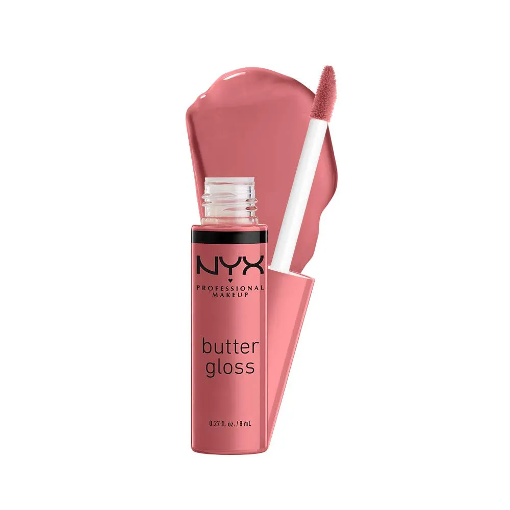 NYX Butter Gloss Non-Sticky Lip Gloss Peaches & Cream (Pink Coral) & Tiramisu (Brown) 2Pc