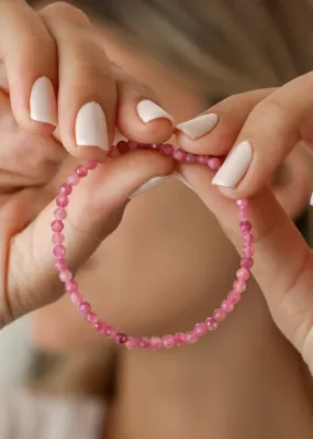Pink Tourmaline Stone Bracelet