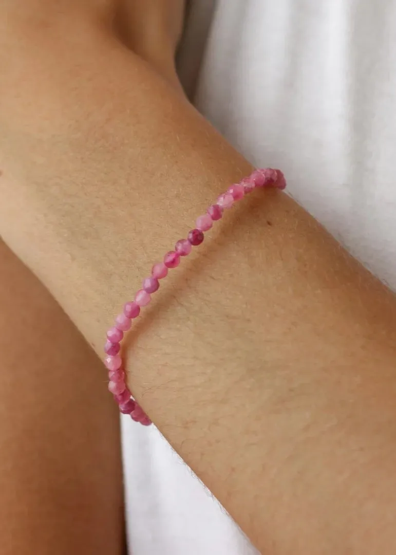 Pink Tourmaline Stone Bracelet