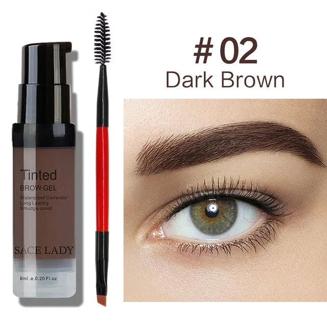 SACE LADY Eyebrow Gel Tint 6 Colors Makeup Pomade Brush Kit Brown Henna Eye Brow Cream Make Up Paint Set Enhancer Wax Cosmetic