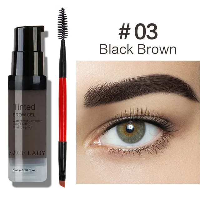 SACE LADY Eyebrow Gel Tint 6 Colors Makeup Pomade Brush Kit Brown Henna Eye Brow Cream Make Up Paint Set Enhancer Wax Cosmetic