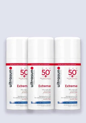 Ultrasun Extreme SPF 50  100ml - 3 Pack Saver
